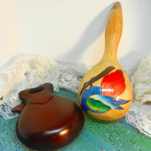 Vintage Art Vtg Ethnic Musical Instruments Maraca Shakers